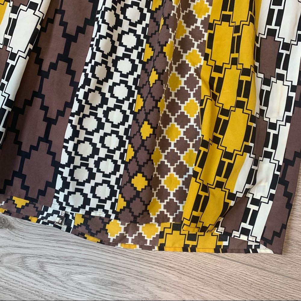 Torrid plus size dress strapless boho Aztec print brown yellow size 14 US - Picture 7 of 15
